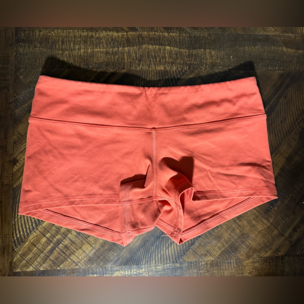 Fleo orange spandex workout shorts